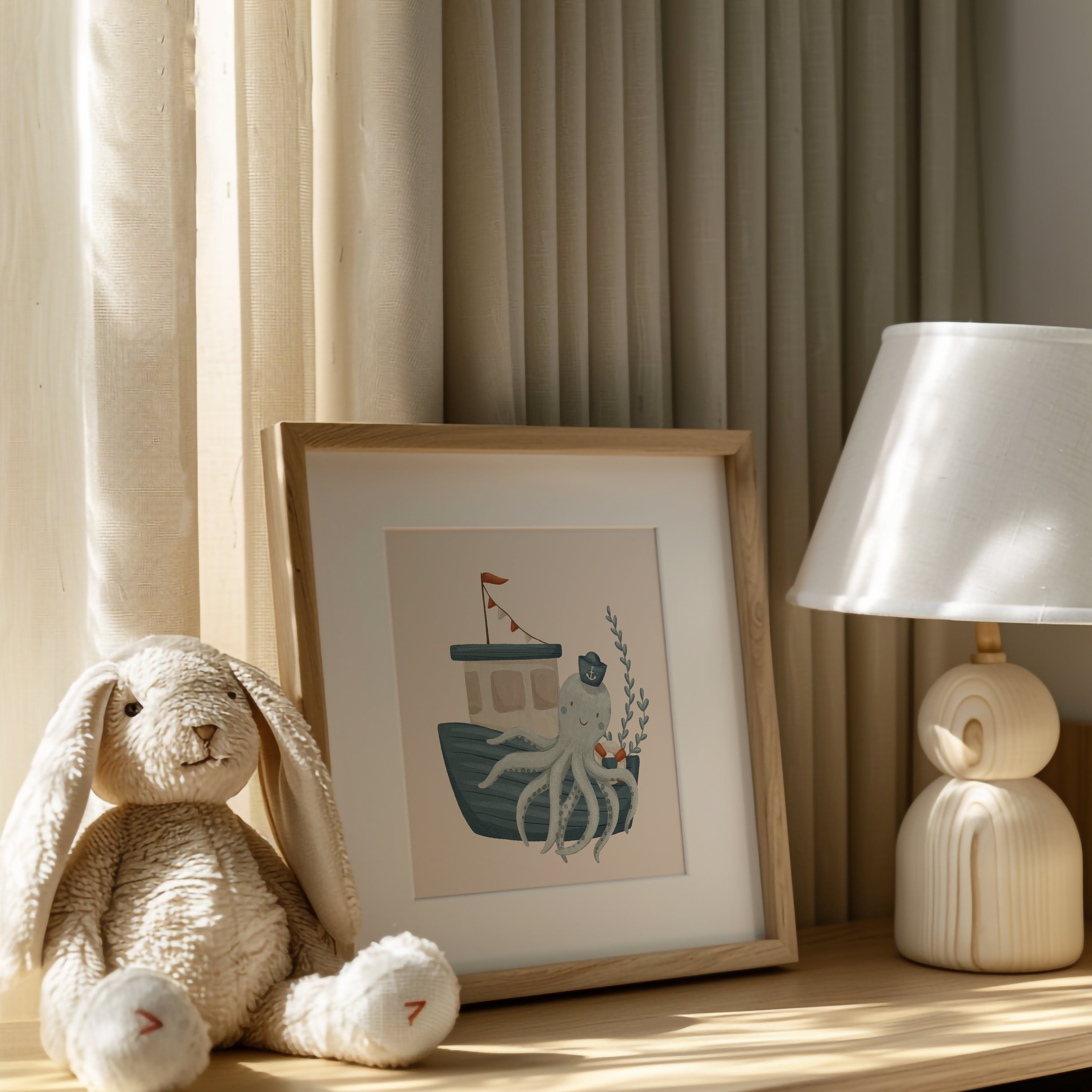 Sea-Life & Sailboats Nursery Wall Art – Set of 6