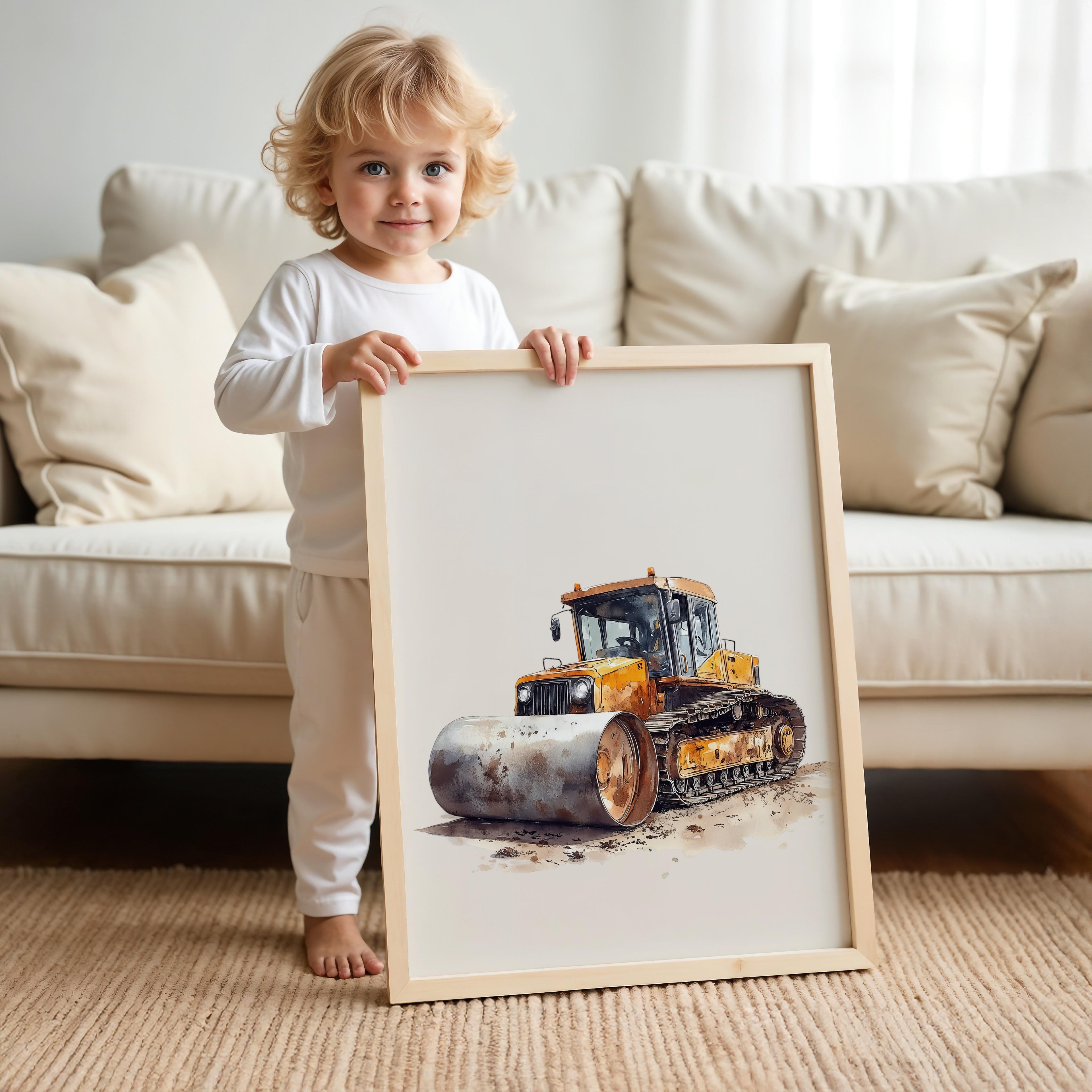 Construction Trucks Nursery Wall Art Set of 6