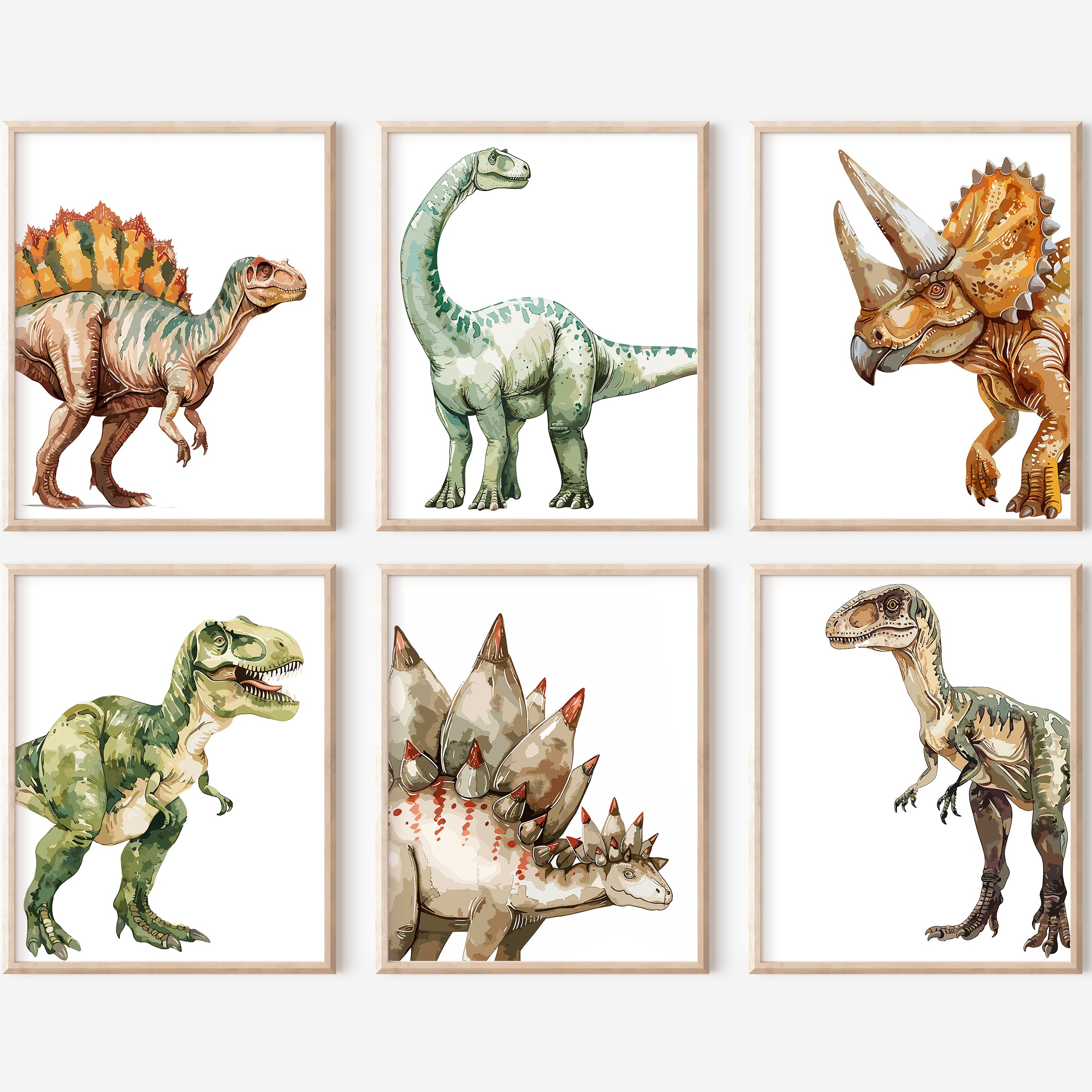 Dinosaur Nursery Wall Art – Set of 6