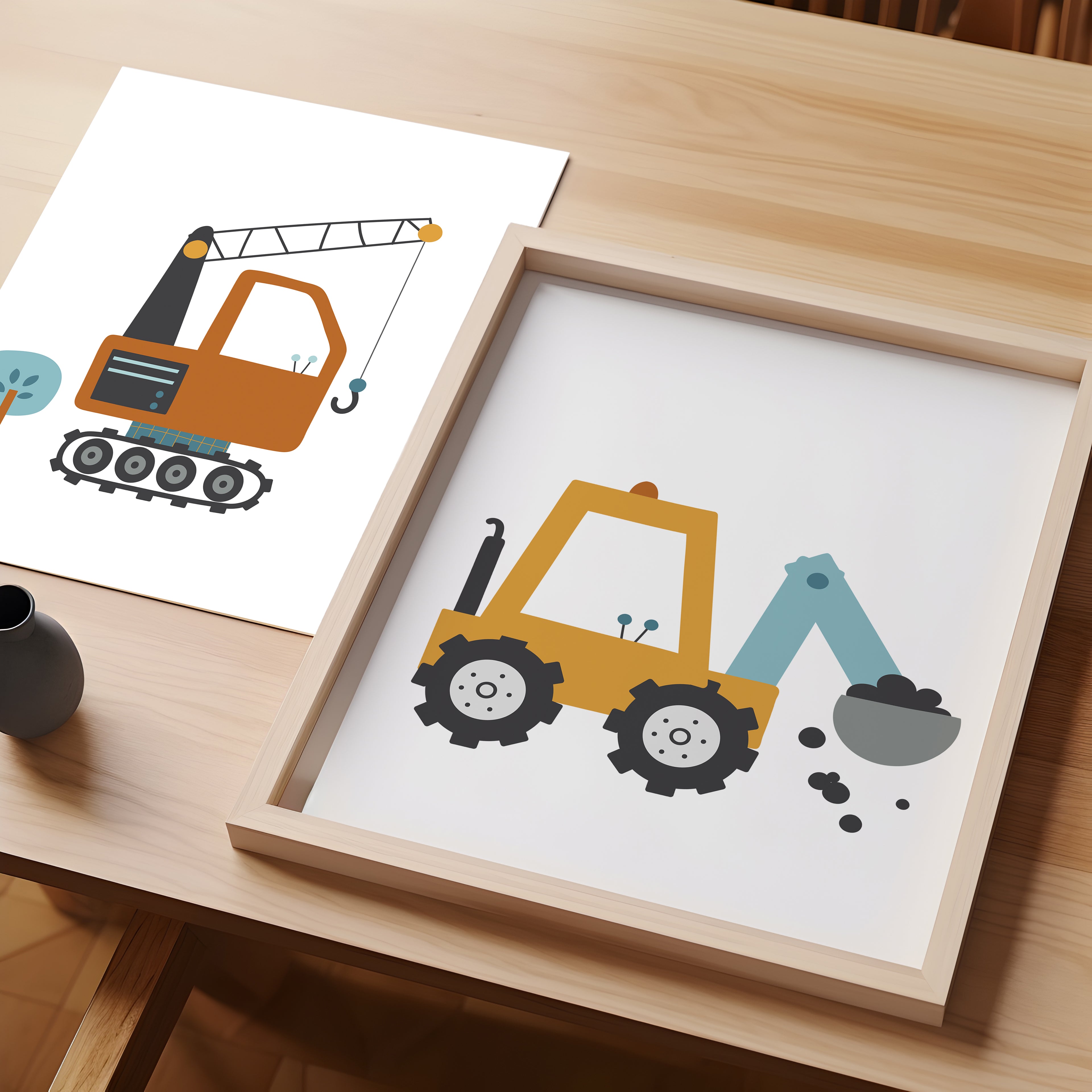 Modern Construction Site Wall Art – Set of 6
