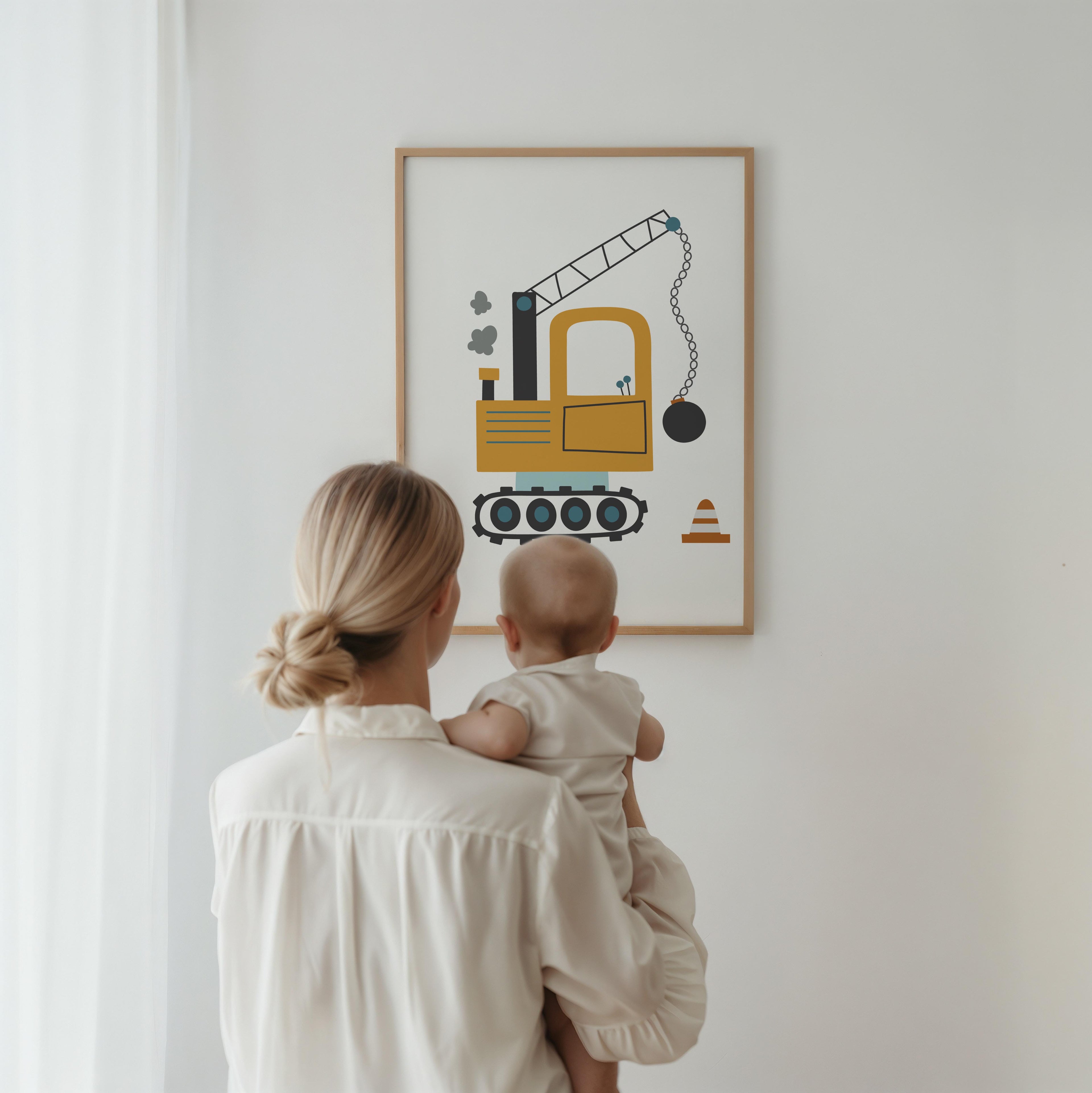 Modern Construction Site Wall Art – Set of 6