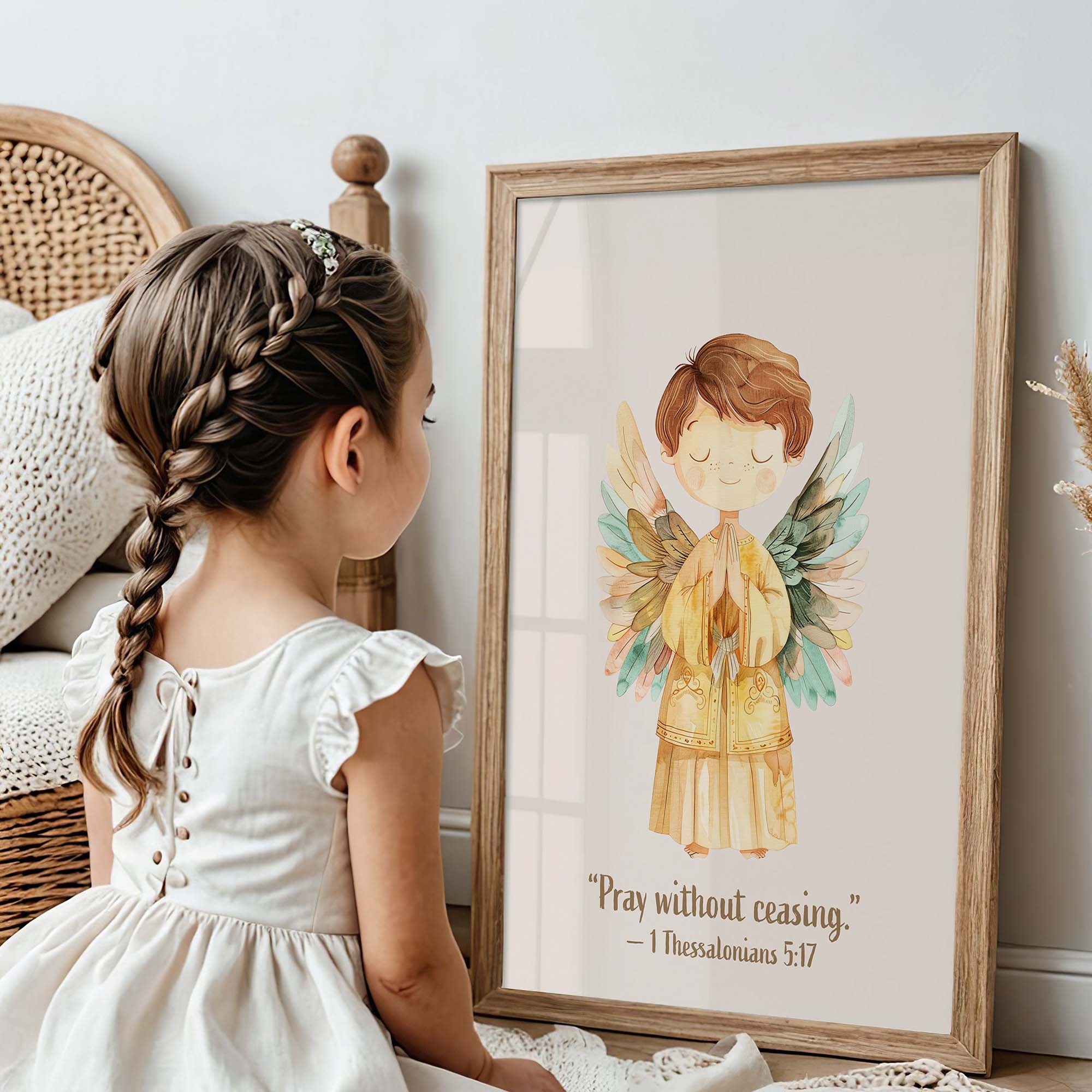 Religious Scripture Nursery Wall Art – 1 Thessalonians 5:17