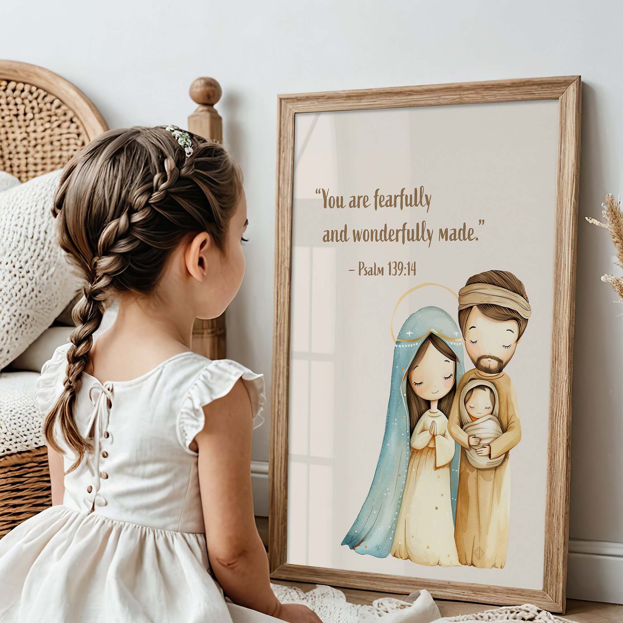 Religious Scripture Nursery Wall Art – Psalm 139:14