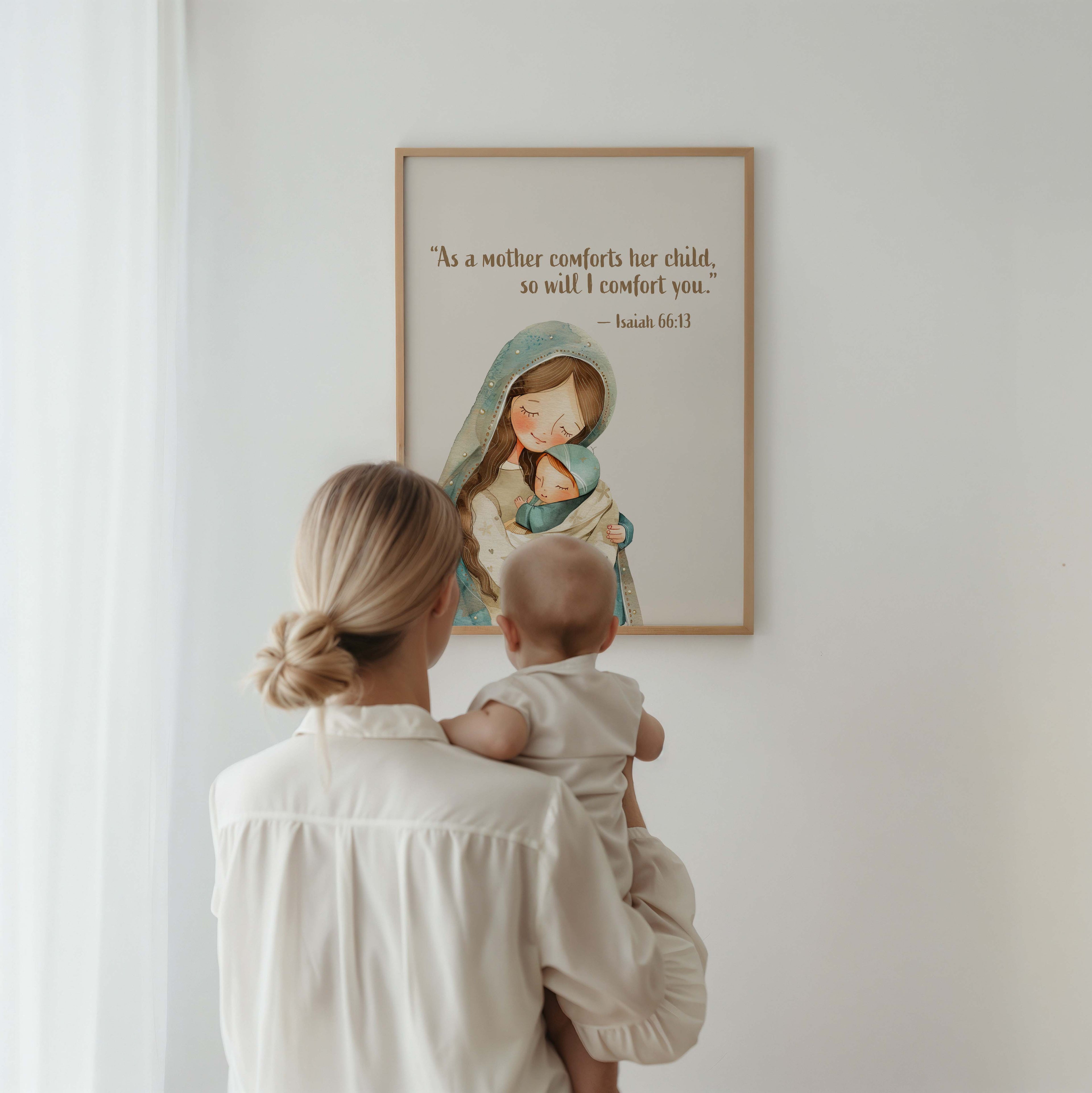 Religious Scripture Nursery Wall Art – Isaiah 66:13