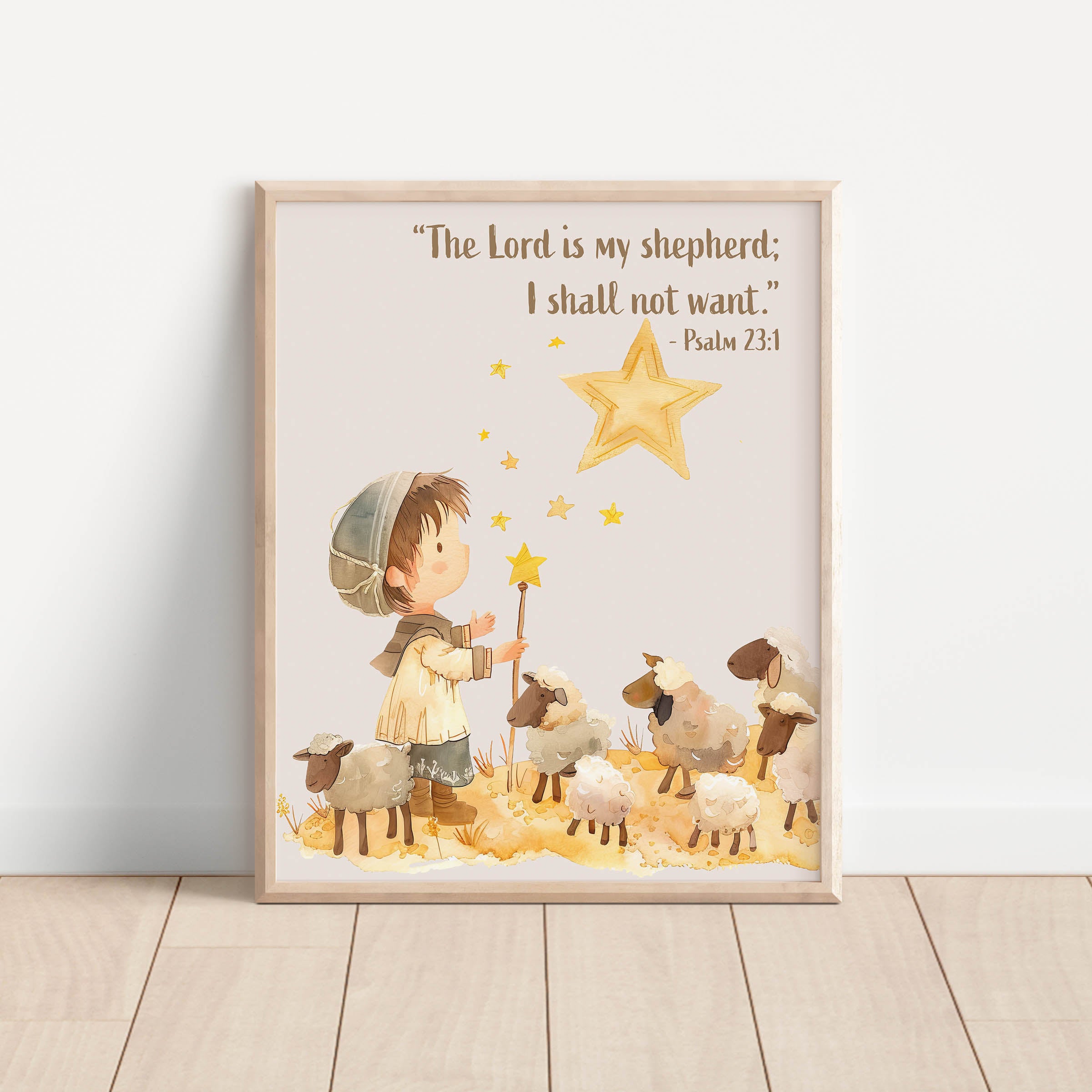 Religious Scripture Nursery Wall Art – Psalm 23:1