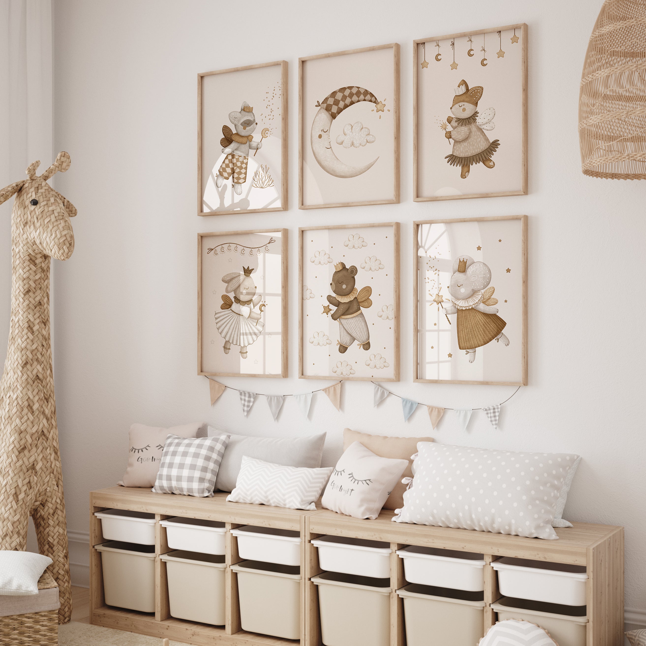 Whimsical Woodland Magic Wall Art – Set of 6