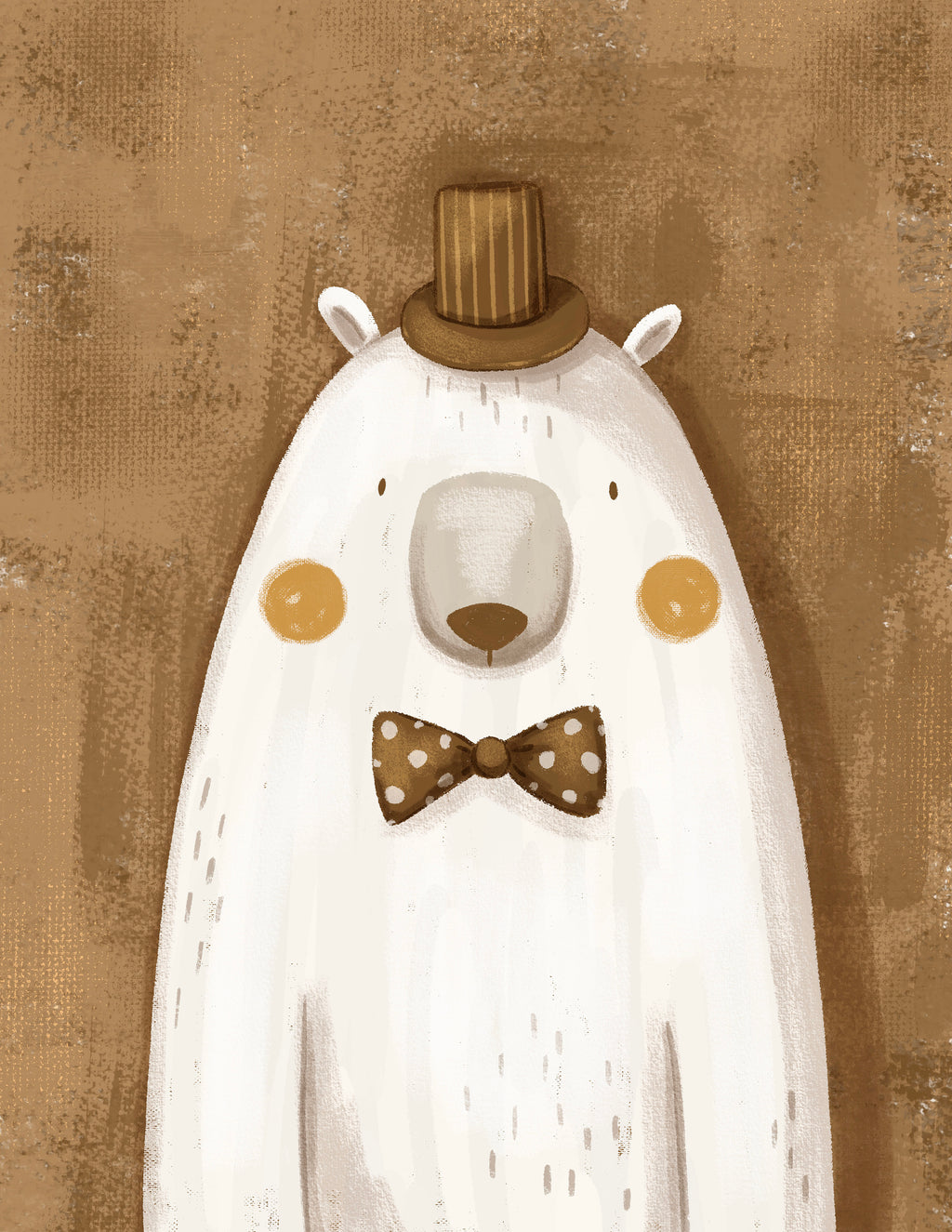 Bear Wearing a Hat – Nursery Wall Art Print (Unframed)