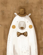 Bear Wearing a Hat – Nursery Wall Art Print (Unframed)