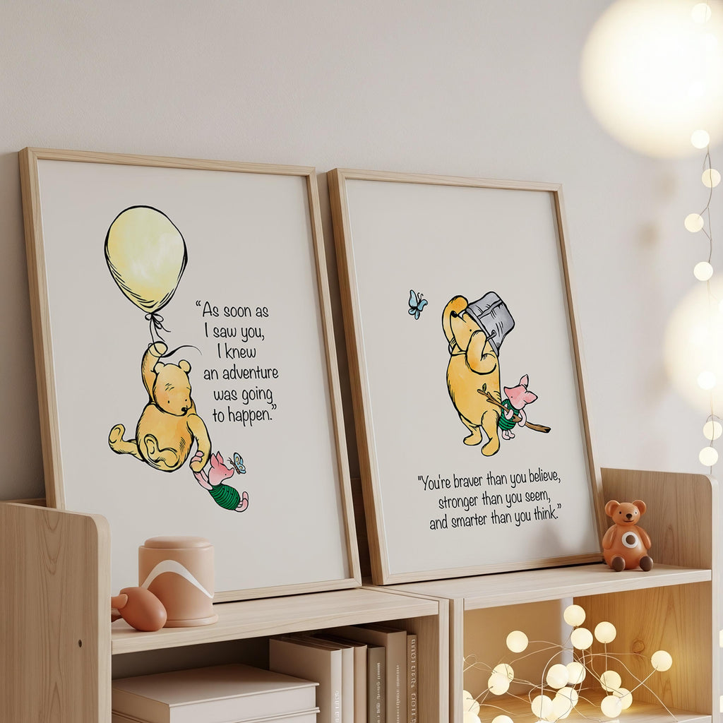 Classic Vintage Bear “Braver, Stronger, Smarter” Print (Unframed)