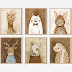 Whimsical Animal Wall Art – Set of 6