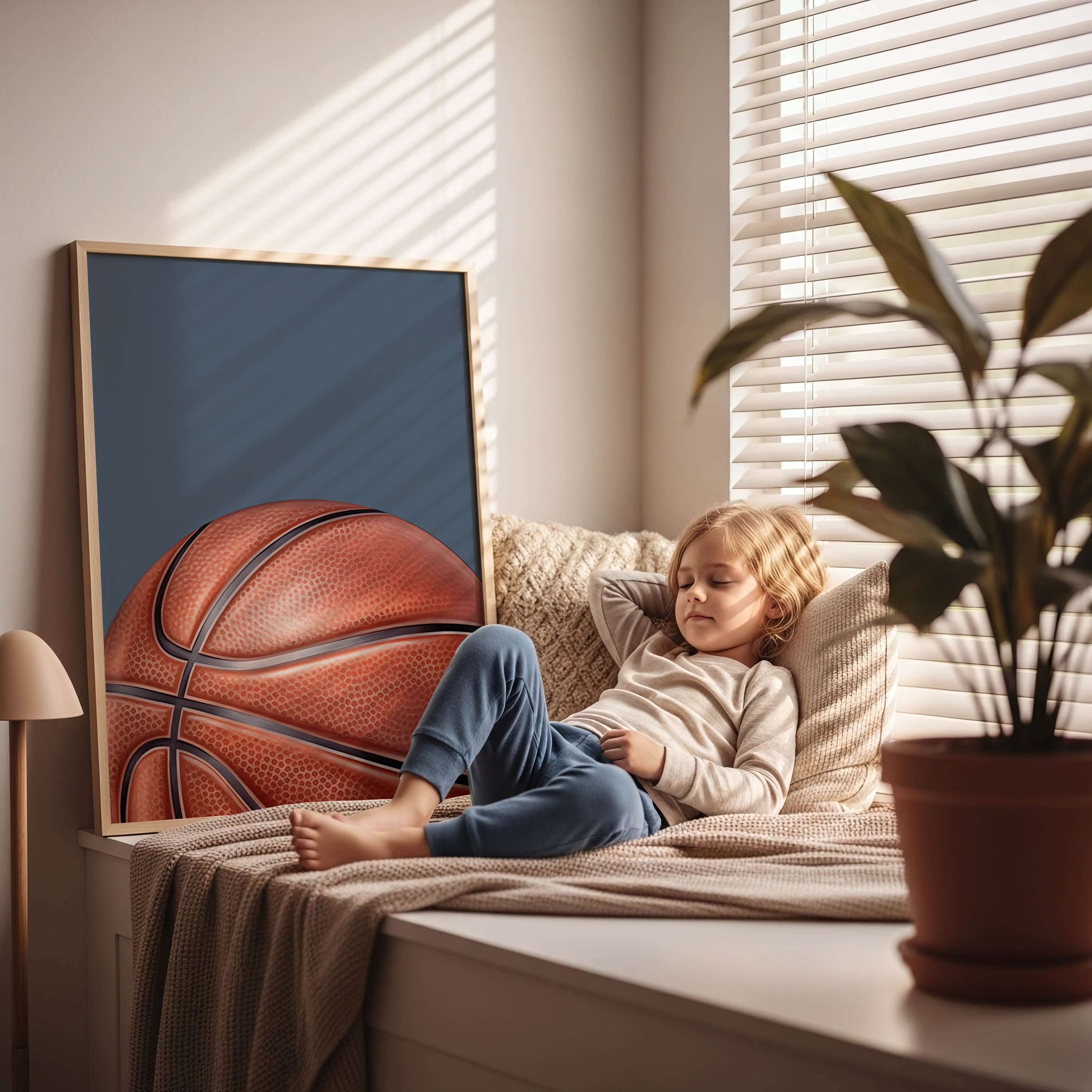Classic Basketball Wall Art Print (Unframed)
