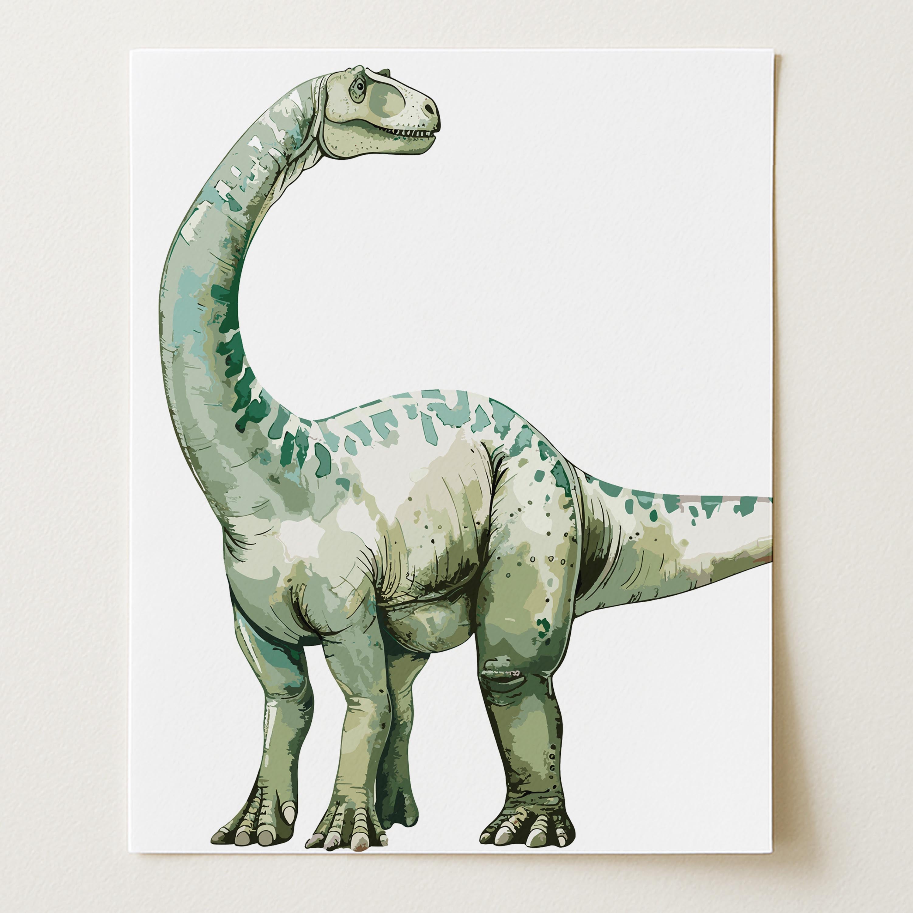 Brachiosaurus – Dinosaur Nursery Wall Art Print (Unframed)