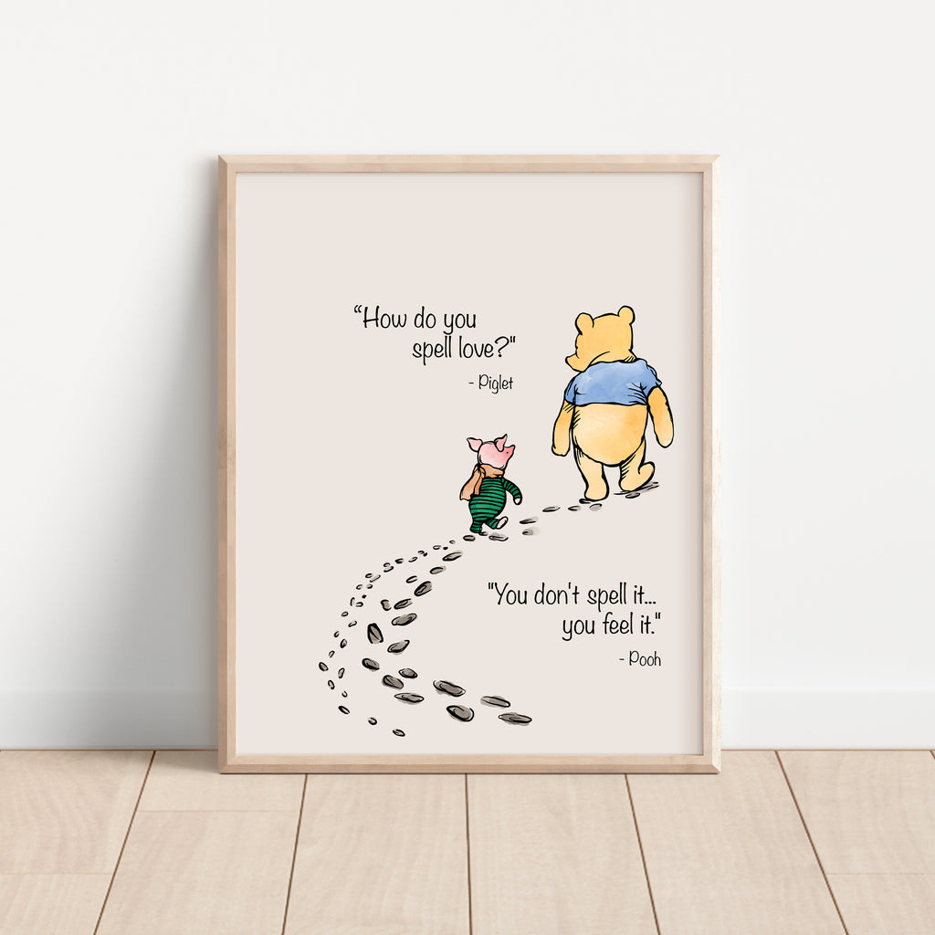 Classic Vintage Bear "How Do You Spell Love?" Print (Unframed)