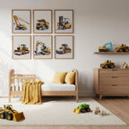 Construction Trucks Nursery Wall Art Set of 6