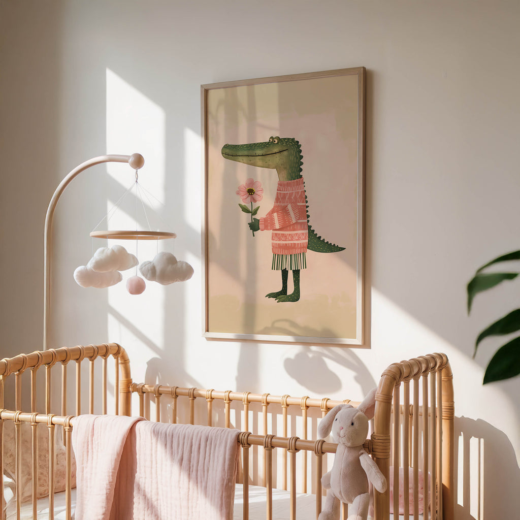 Cozy Alligator Wall Art Print