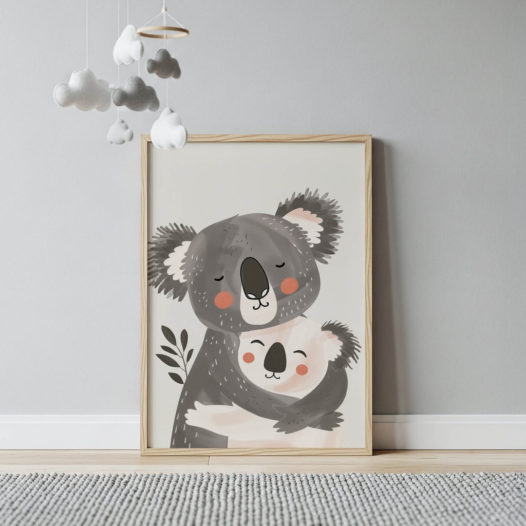 Cozy Koala Hug Wall Art Print