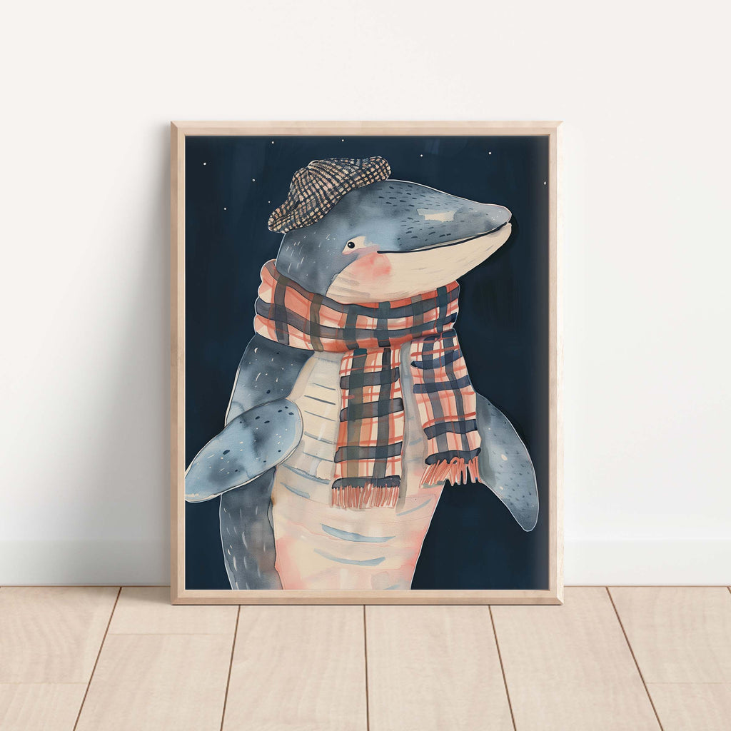 Cozy Nighttime Shark Wall Art Print