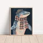 Cozy Nighttime Shark Wall Art Print