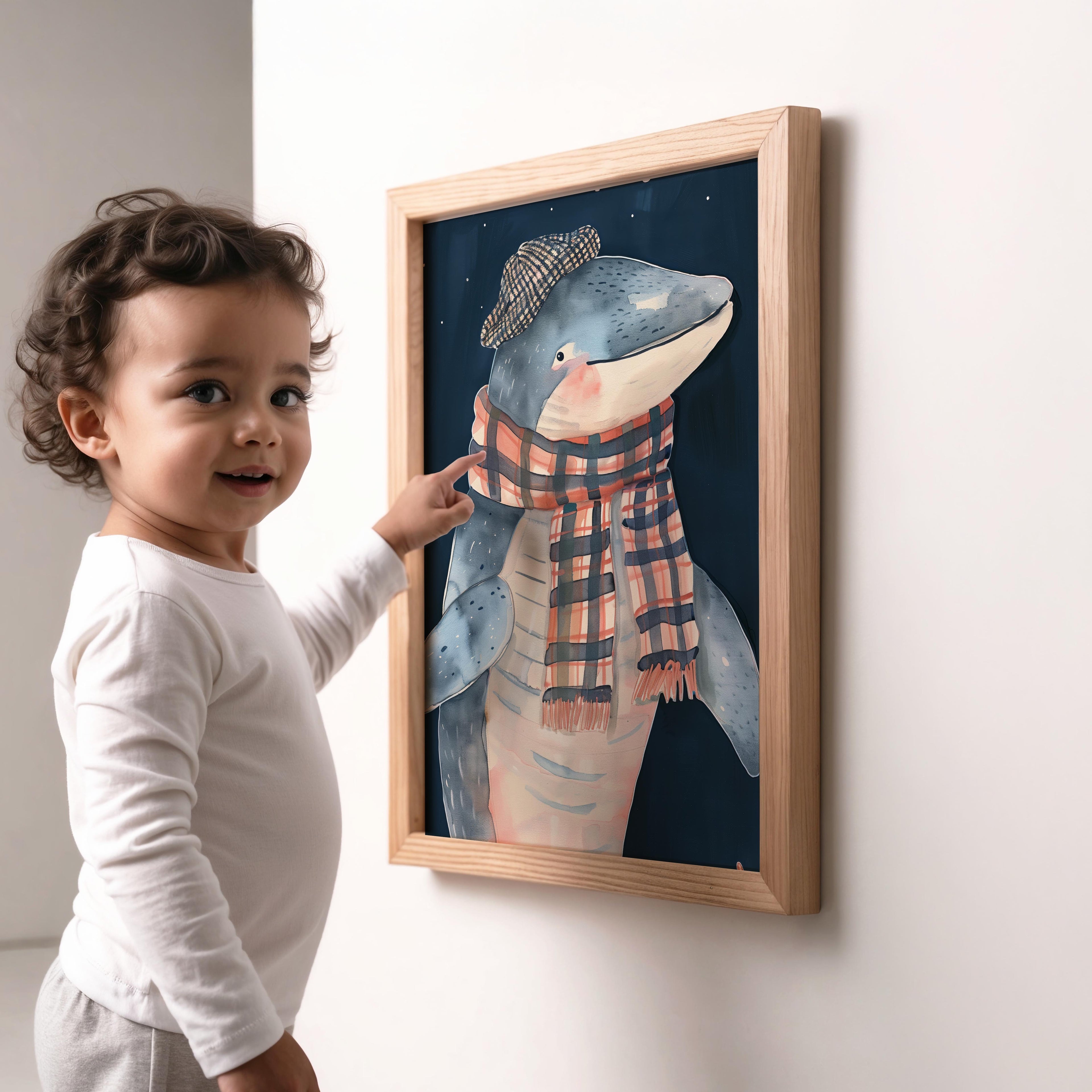 Cozy Nighttime Shark Wall Art Print