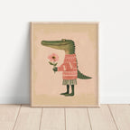 Cozy Alligator Wall Art Print