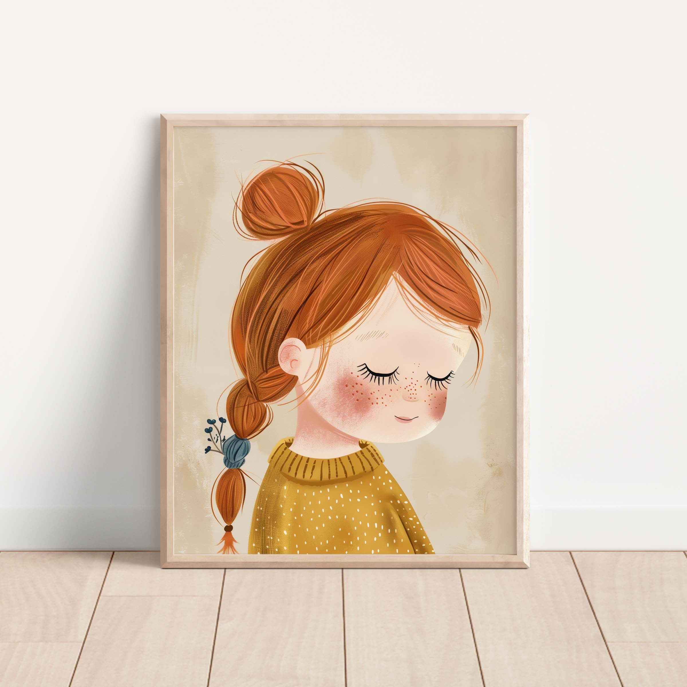 Dreamy Auburn Girl Wall Art Print