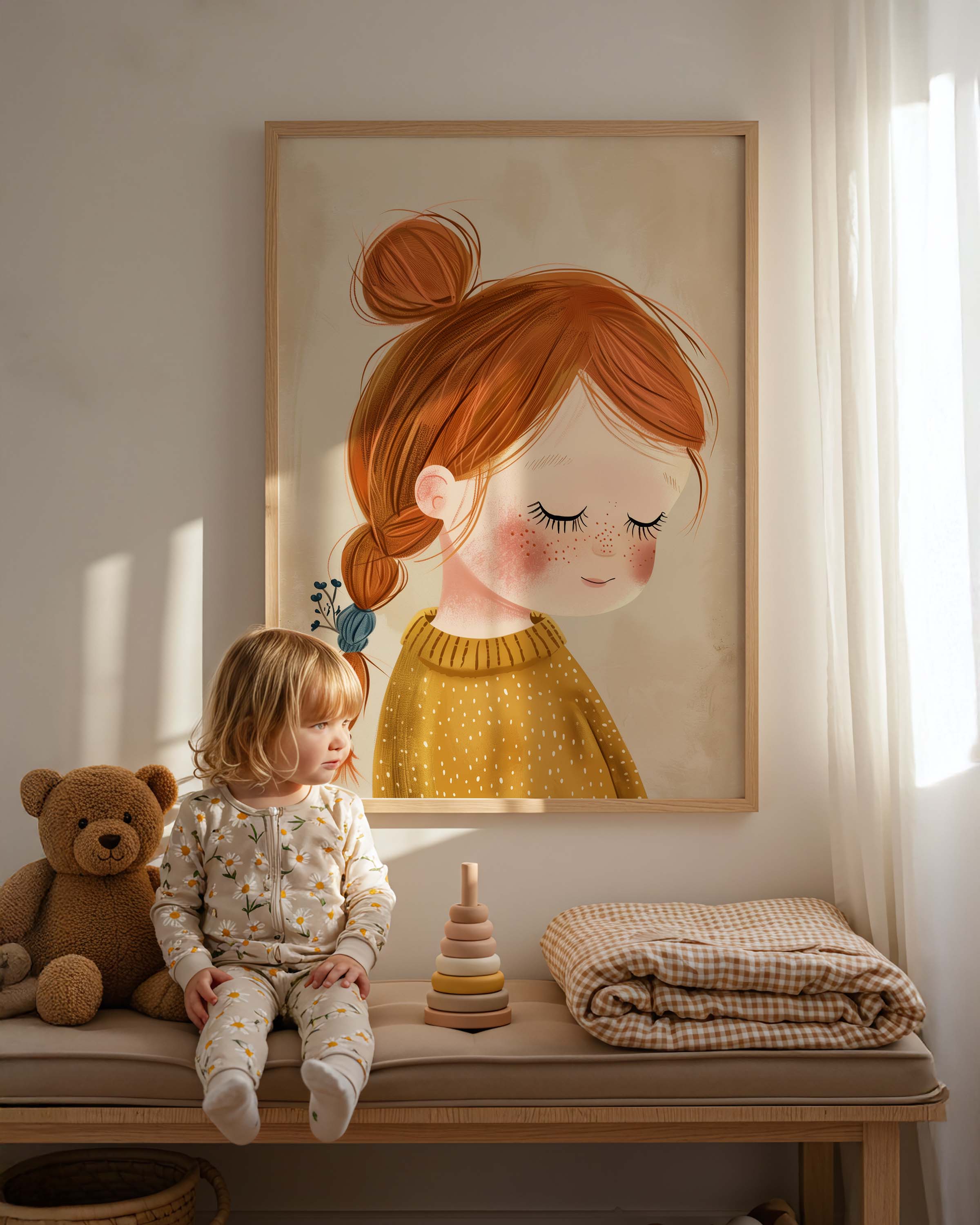 Dreamy Auburn Girl Wall Art Print