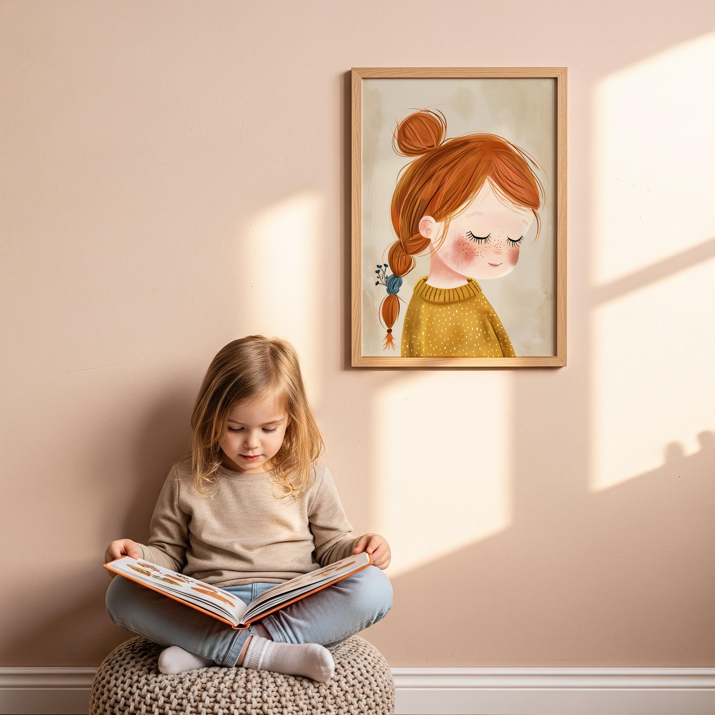 Dreamy Auburn Girl Wall Art Print