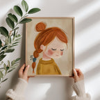 Dreamy Auburn Girl Wall Art Print