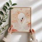 Dreamy Swan Love Wall Art Print
