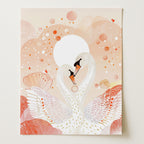 Dreamy Swan Love Wall Art Print (Unframed)