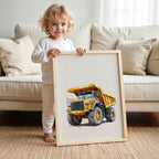 Watercolor Dump Truck Nursery Wall Art