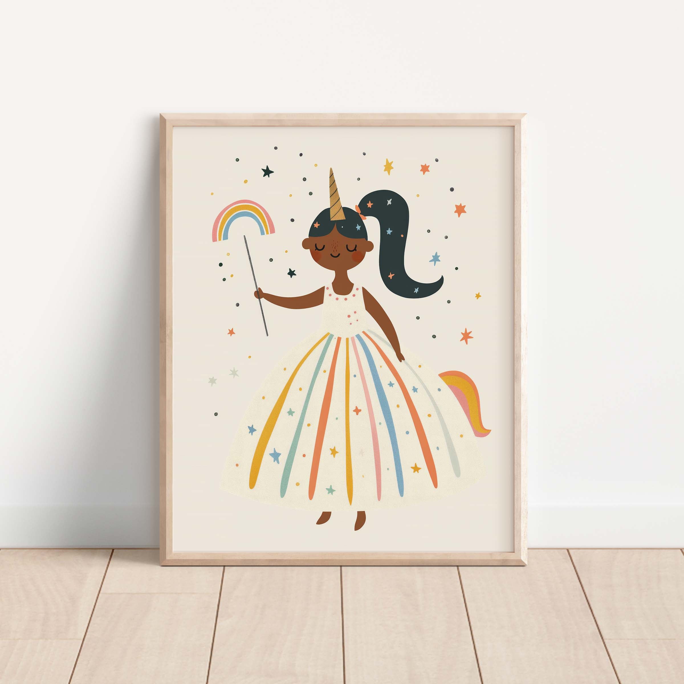 Enchanting Unicorn Girl Wall Art Print