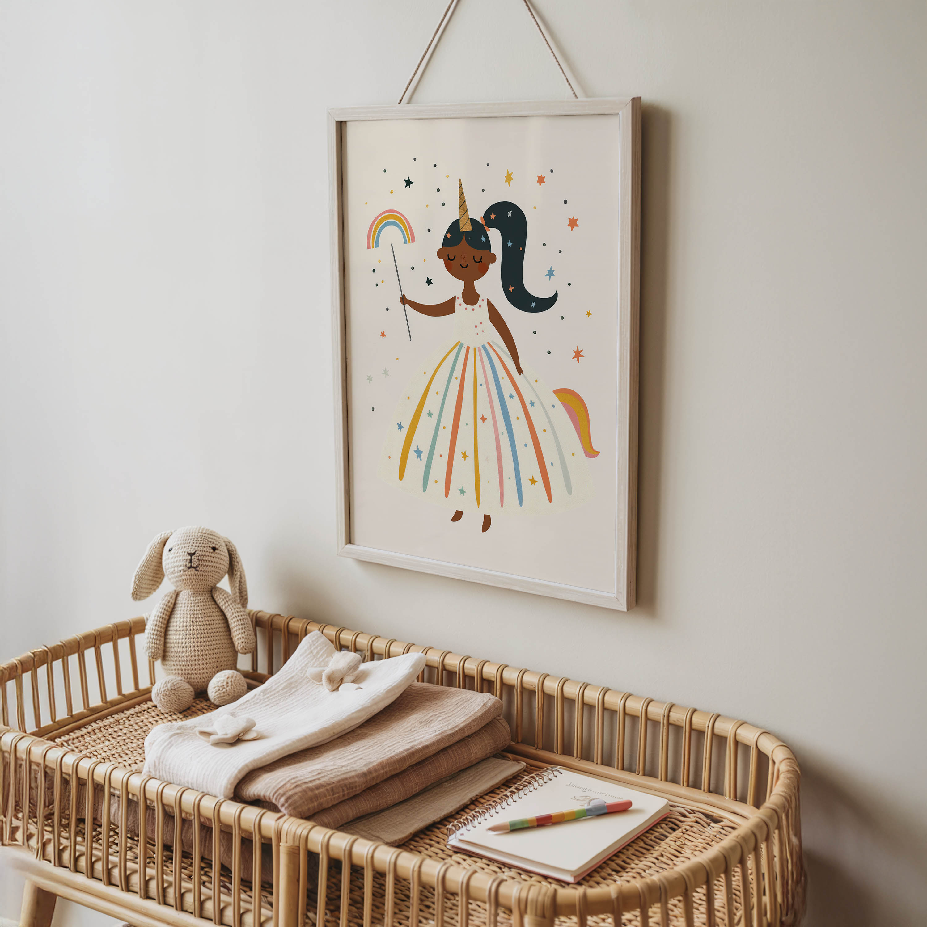 Enchanting Unicorn Girl Wall Art Print