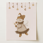 Fox with Magic Wand – Whimsical Woodland Wall Art Print (Unframed)