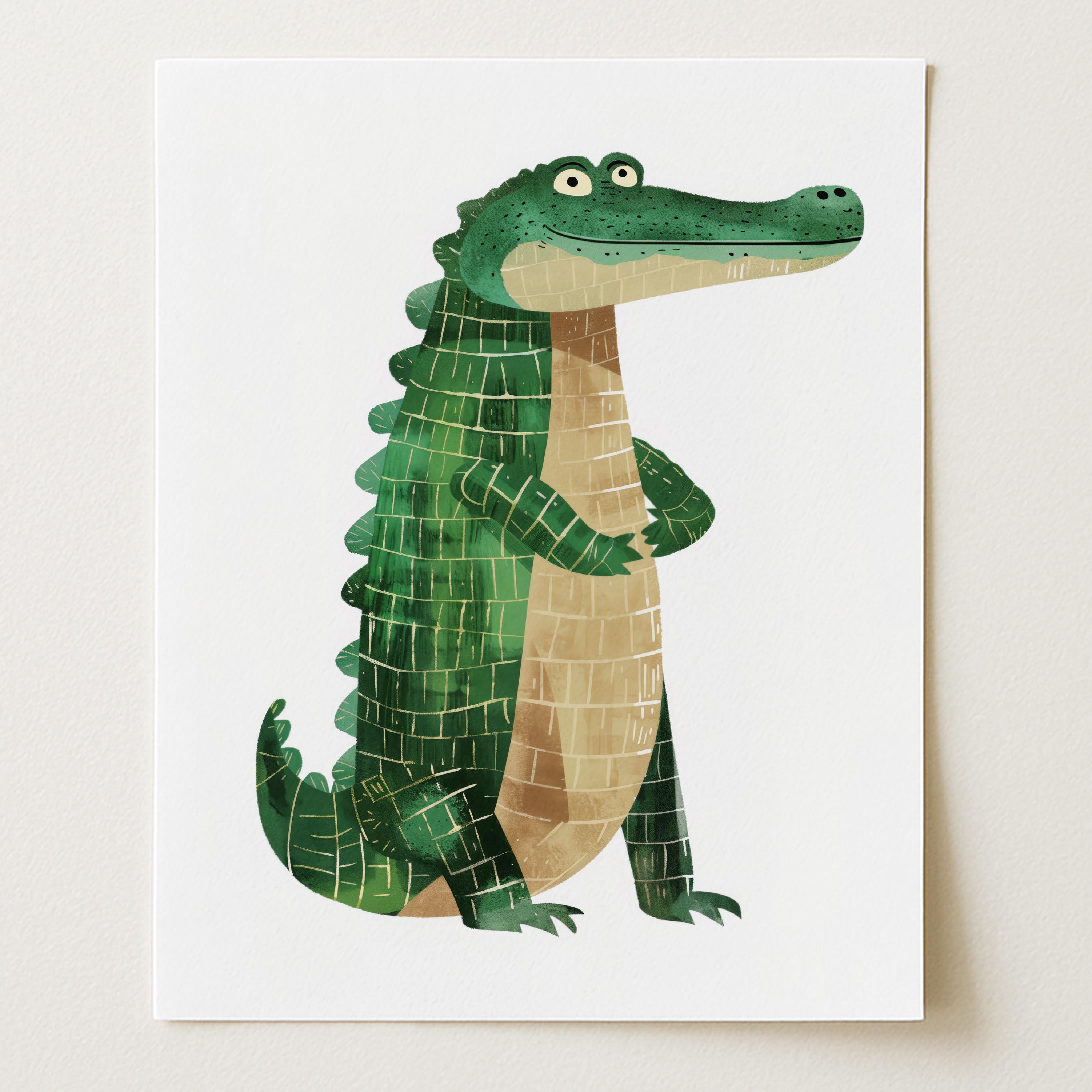 Friendly Alligator Wall Art Print (Unframed)