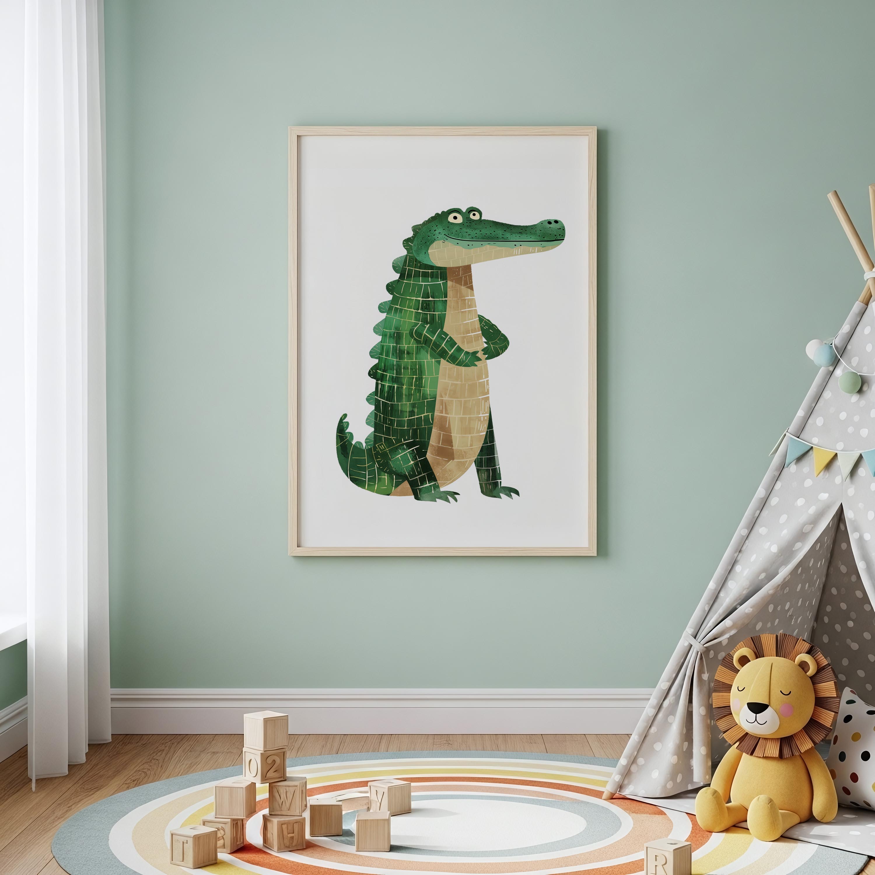 Friendly Alligator Wall Art Print