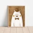 Bear Wearing a Hat – Nursery Wall Art Print (Unframed)