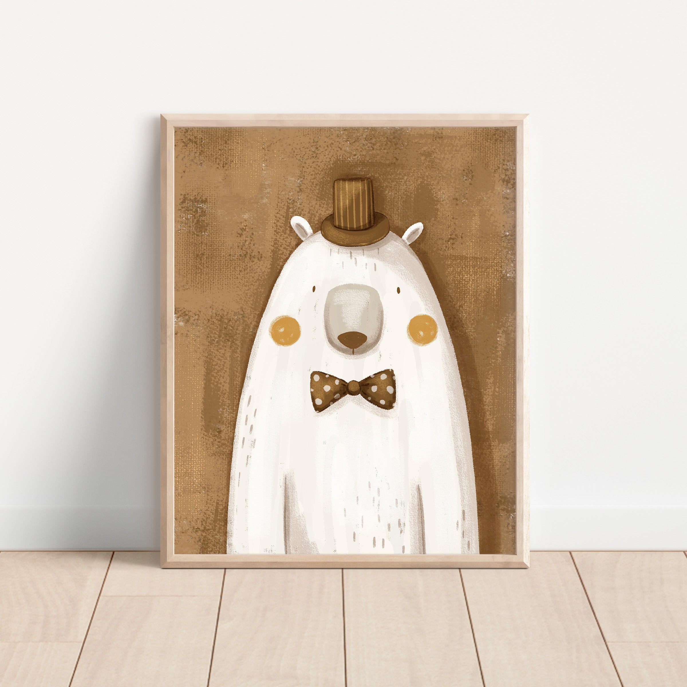 Bear Wearing a Hat – Nursery Wall Art