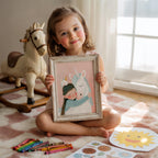 Girl Hugging Unicorn – Girl Wall Art