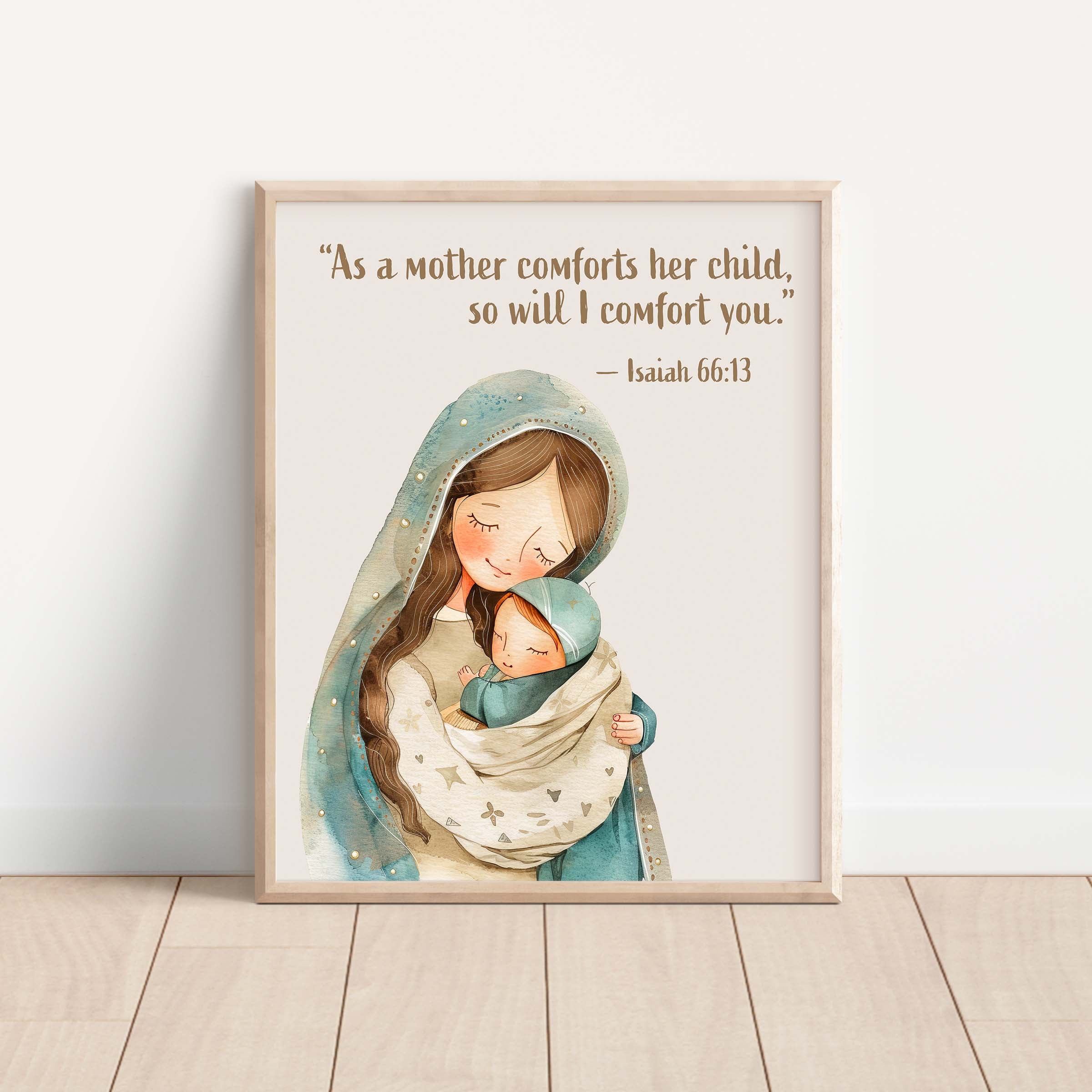 Religious Scripture Nursery Wall Art – Isaiah 66:13