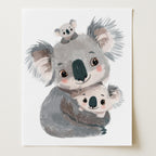 Koala Family Hug Pastel Wall Art Print (Unframed)