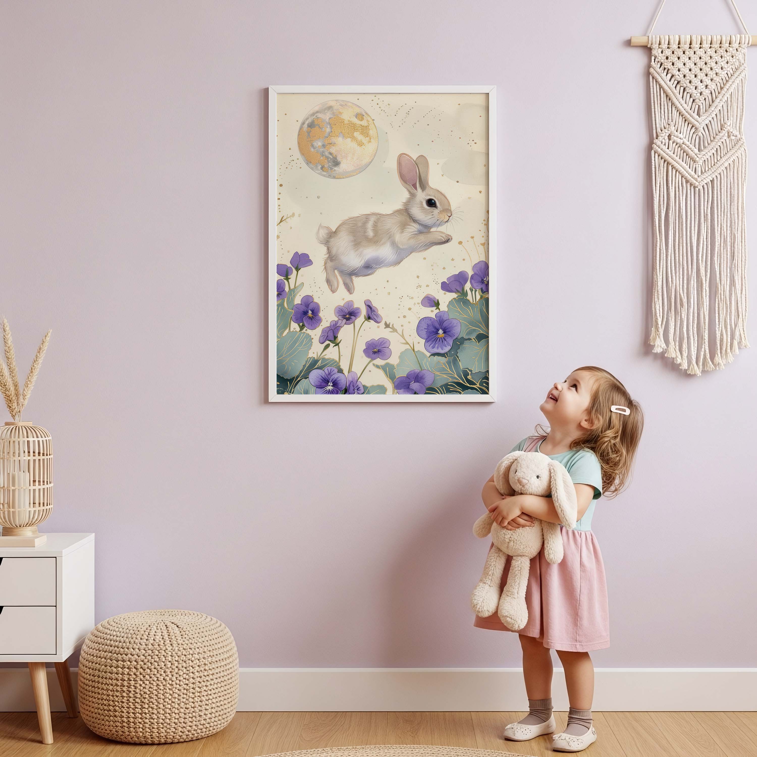 Leaping Bunny Wall Art Print