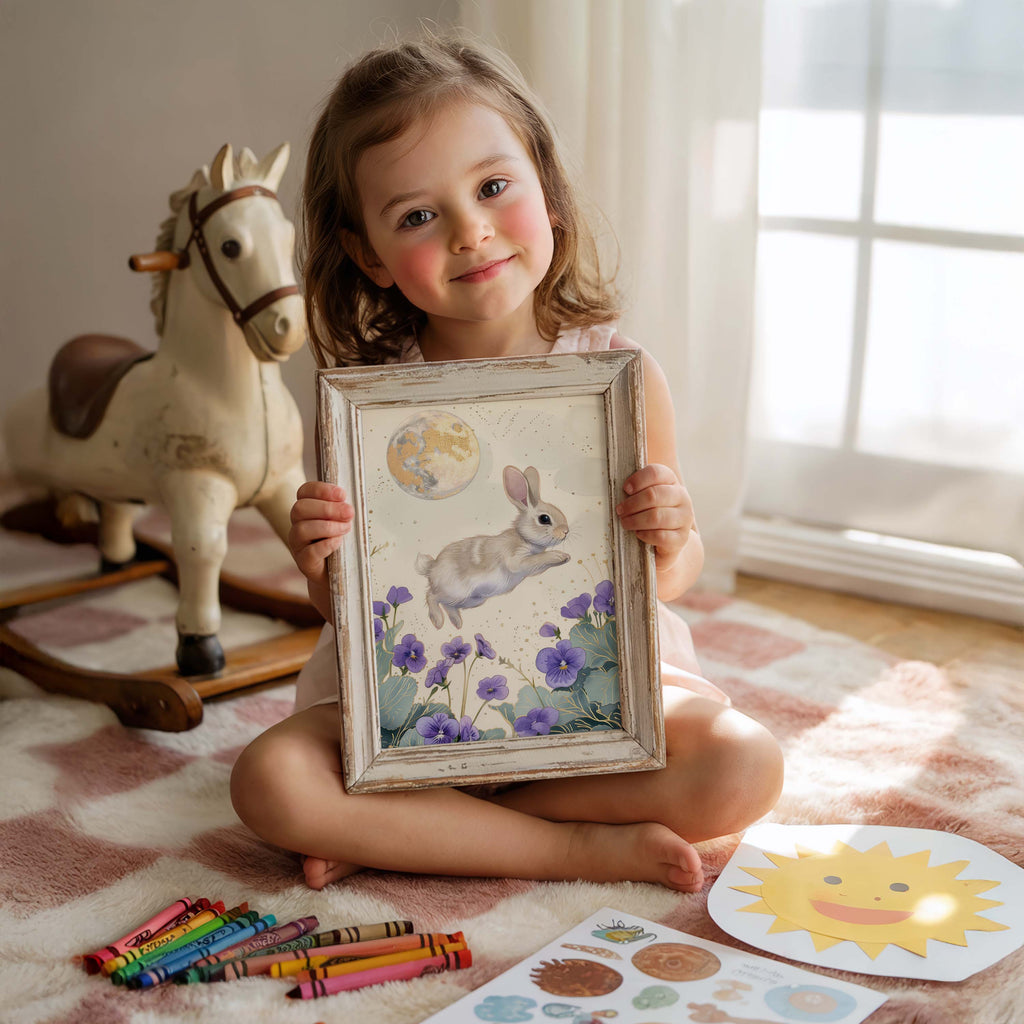 Leaping Bunny Wall Art Print