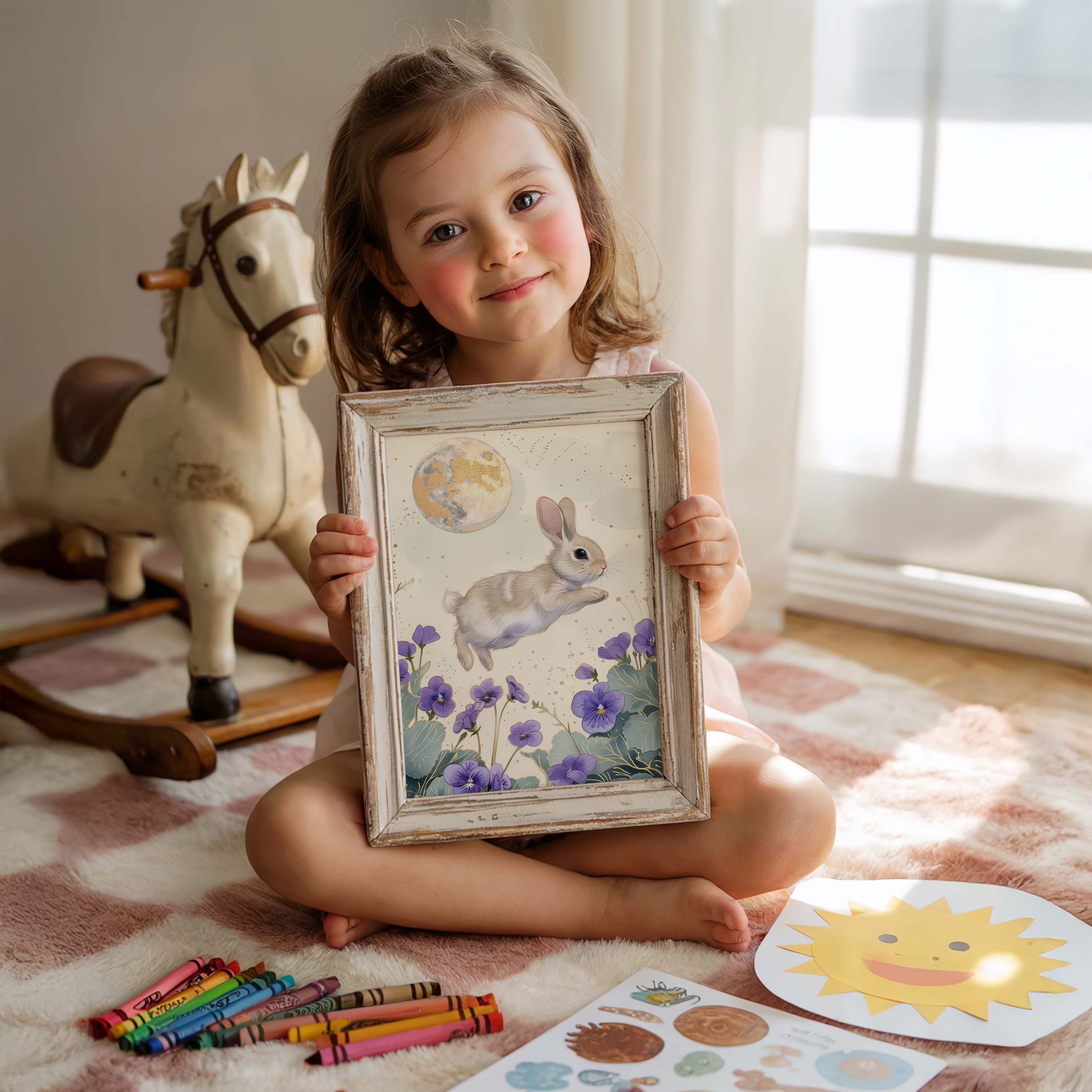 Leaping Bunny Wall Art Print