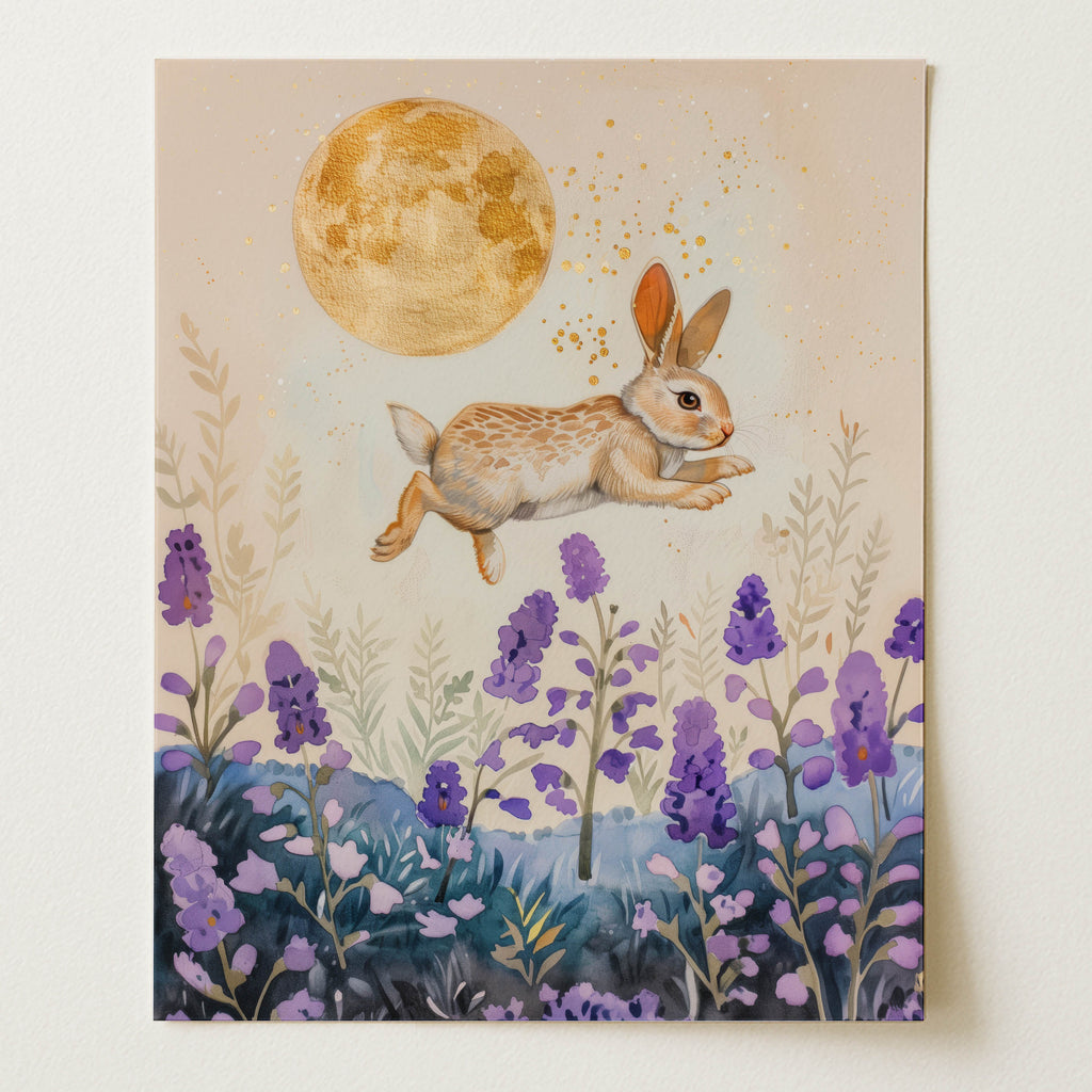 Leaping Bunny Wall Art Print (Unframed)