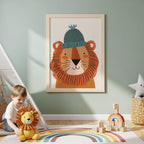 Lion with Beanie Wall Art