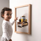 Watercolor Loader Construction Truck Nursery Wall Art
