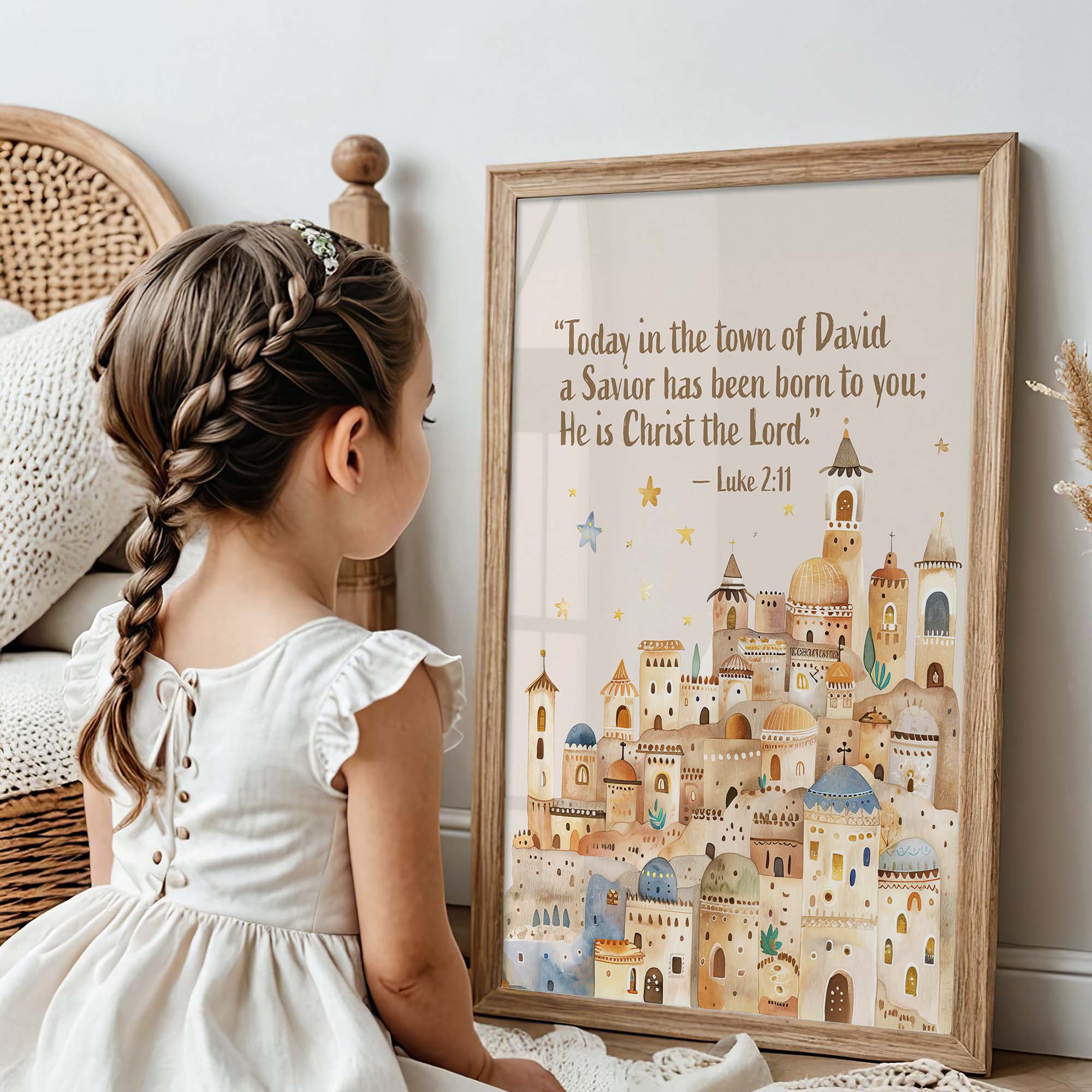 Religious Scripture Nursery Wall Art – Luke 2:11