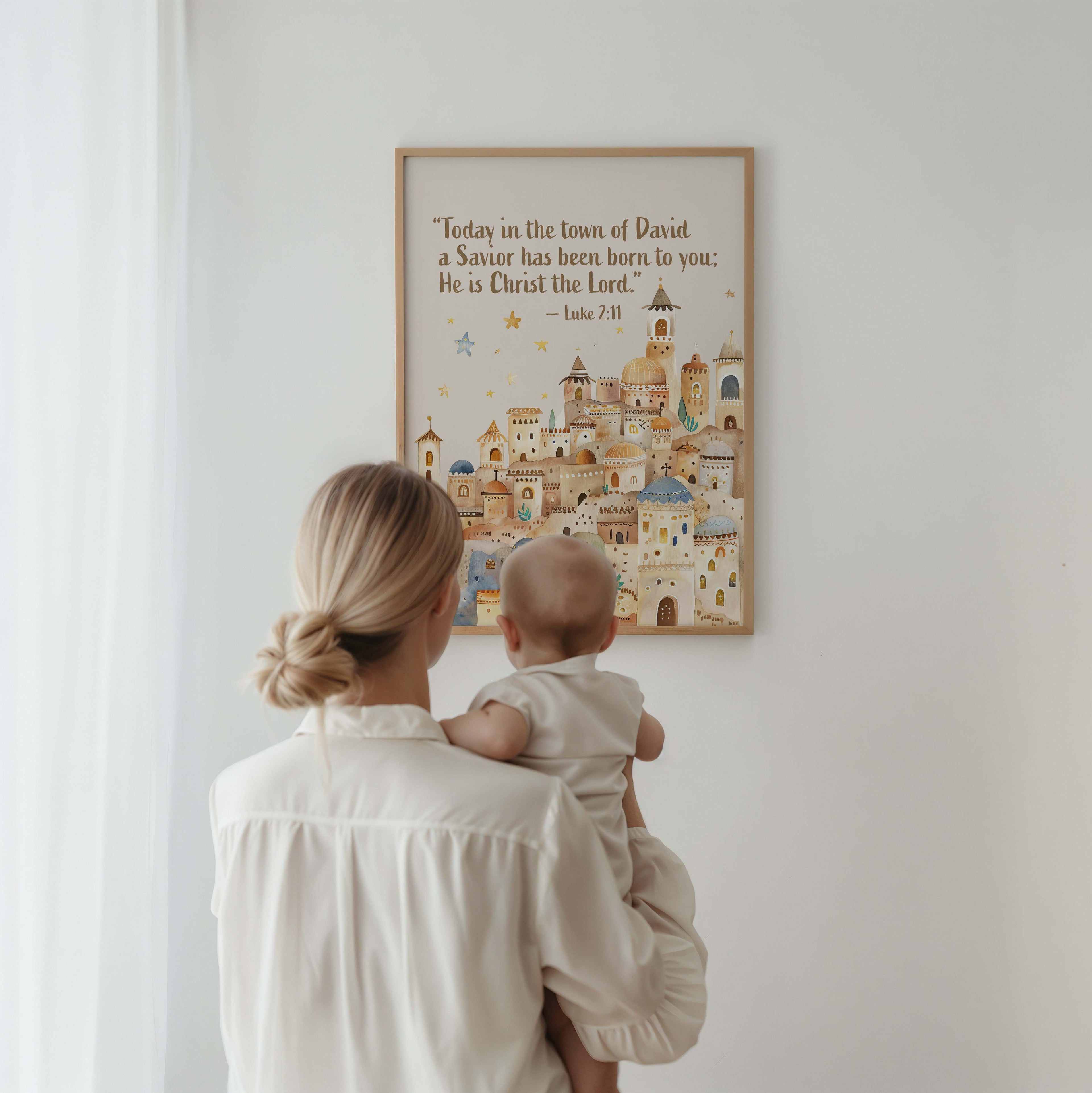 Religious Scripture Nursery Wall Art – Luke 2:11