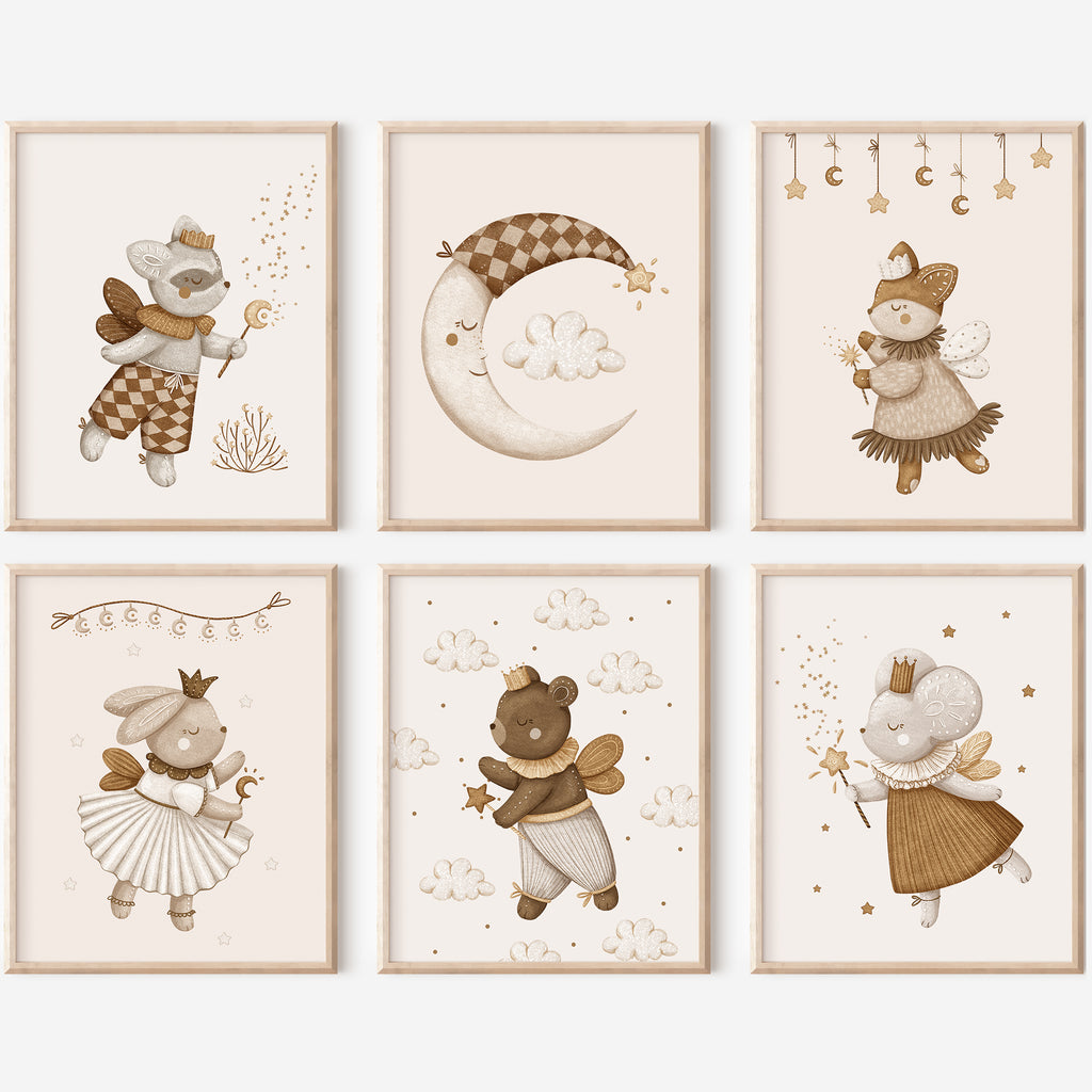 Whimsical Woodland Magic Wall Art – Set of 6